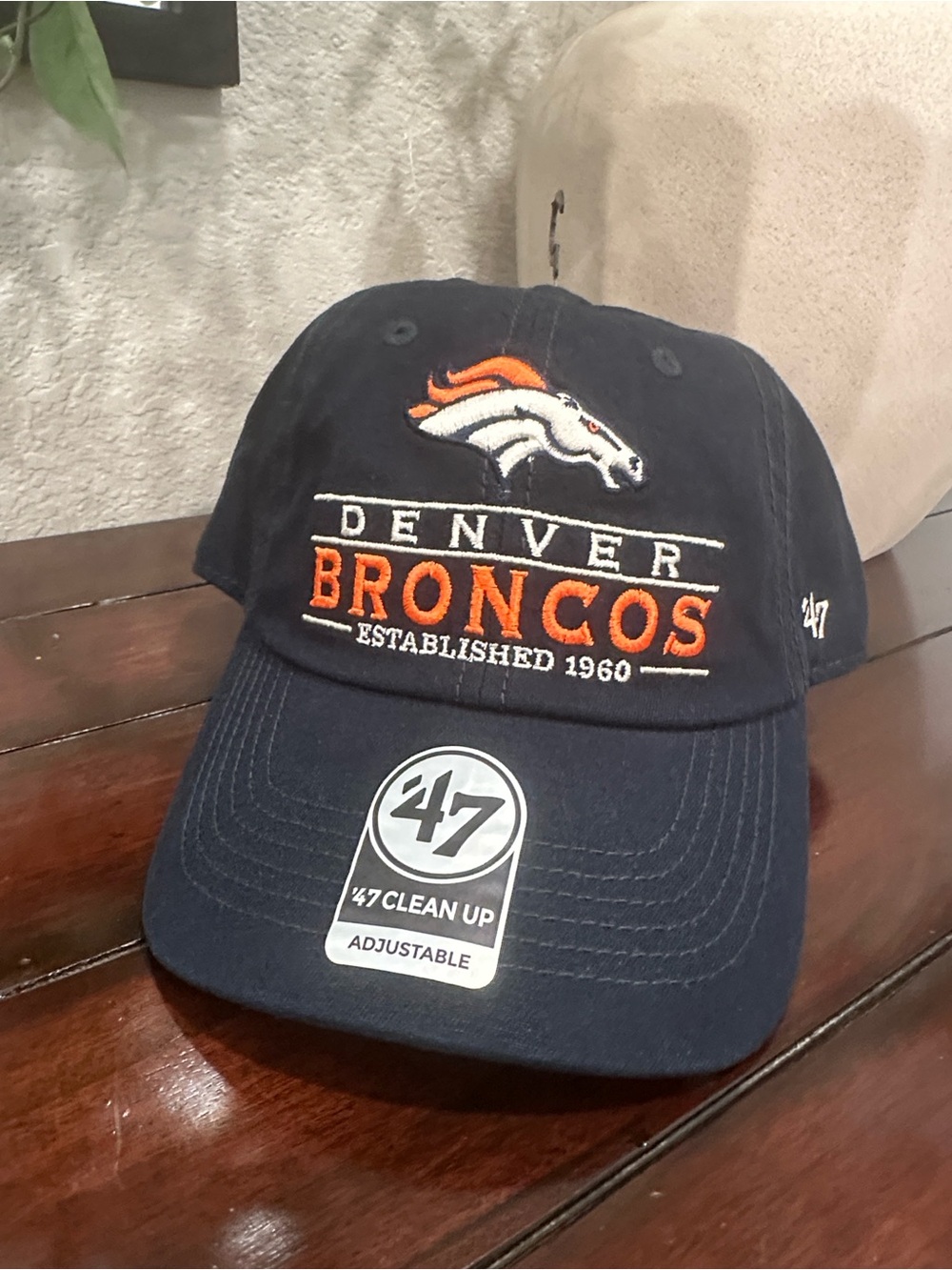 '47 Denver Broncos Navy Blue and Orange Adjustable Cap